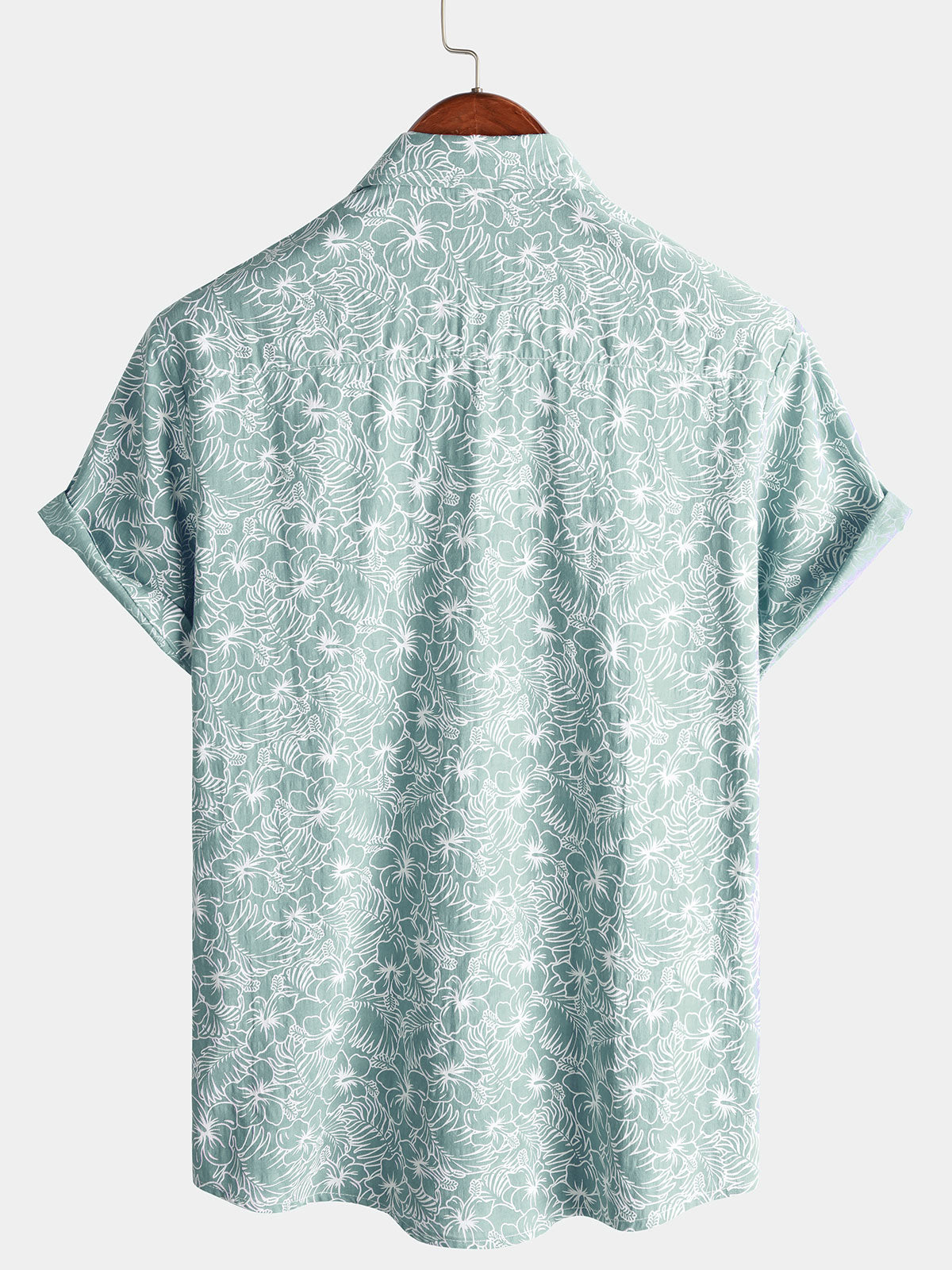 Camisa Summer floral de algodón de manga corta Holiday Beach para hombre