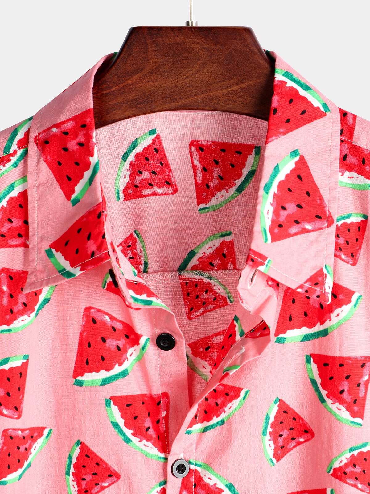 Camisa Pink Watermelon estampado de manga corta para hombre