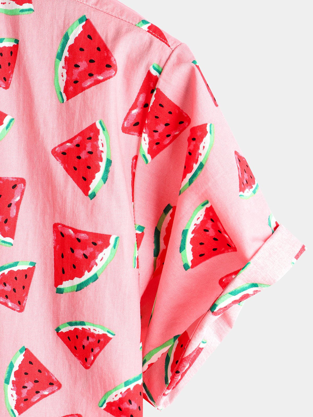 Camisa Pink Watermelon estampado de manga corta para hombre