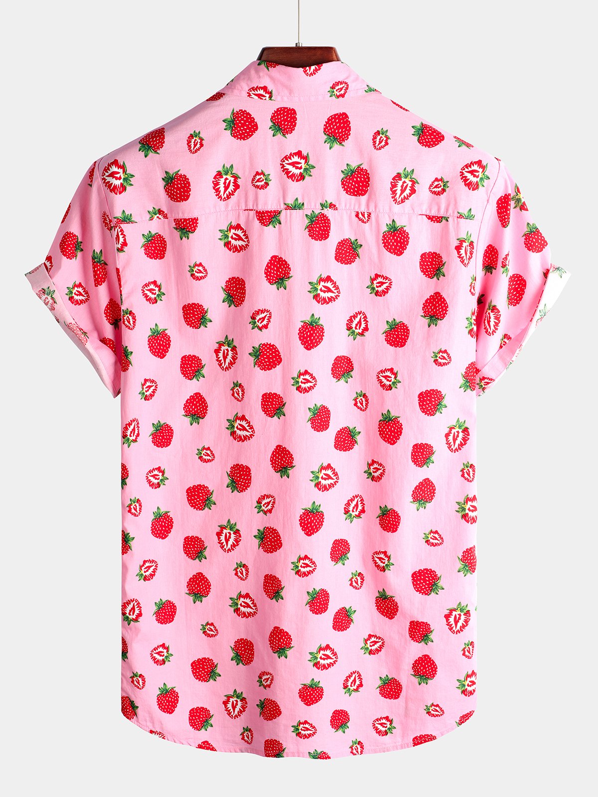 Camisa Strawberry estampado de manga corta para hombre
