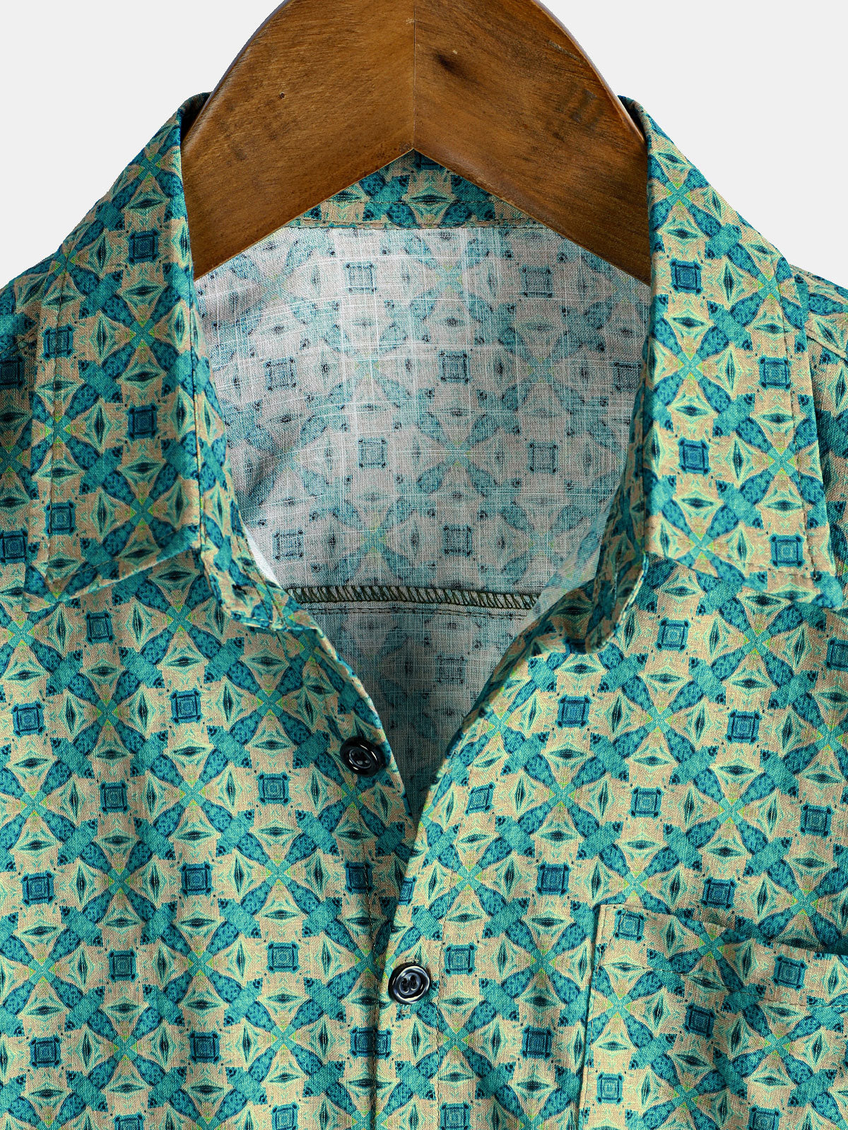 Camisa casual retro Summer Beach de algodón de manga corta para hombre