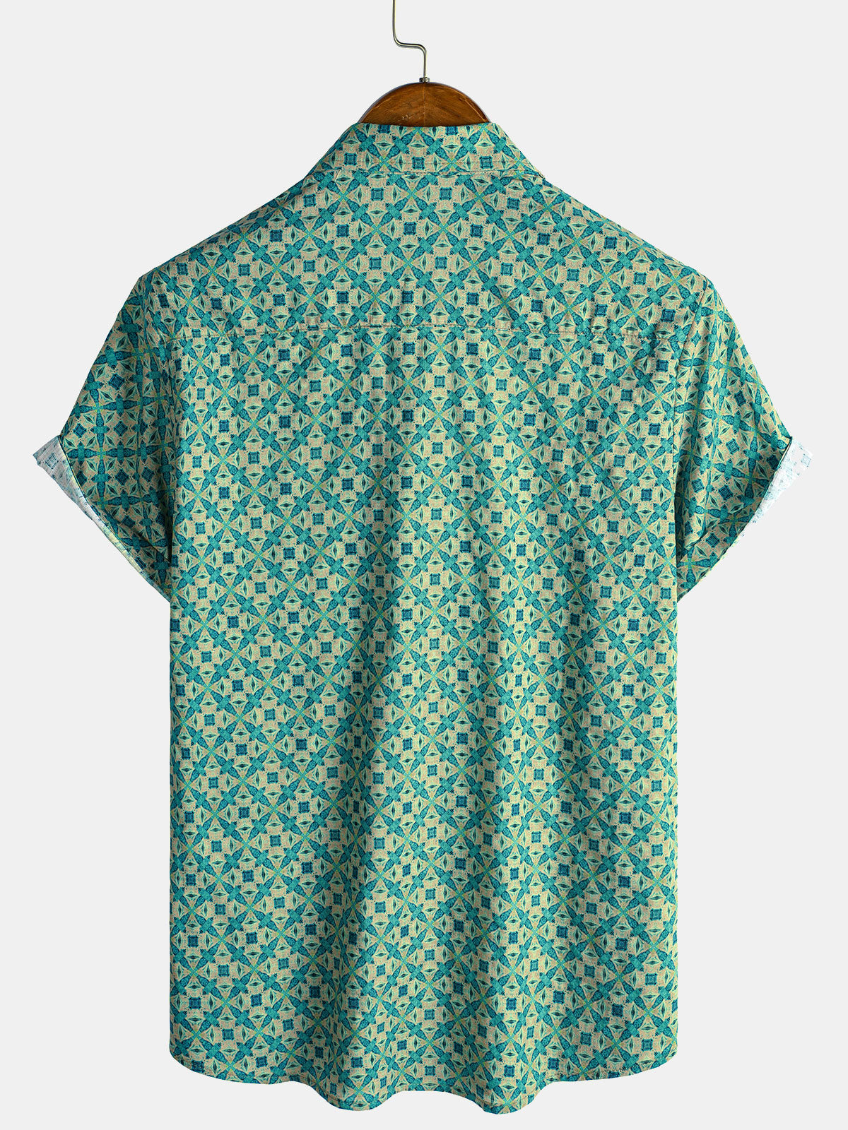 Camisa casual retro Summer Beach de algodón de manga corta para hombre
