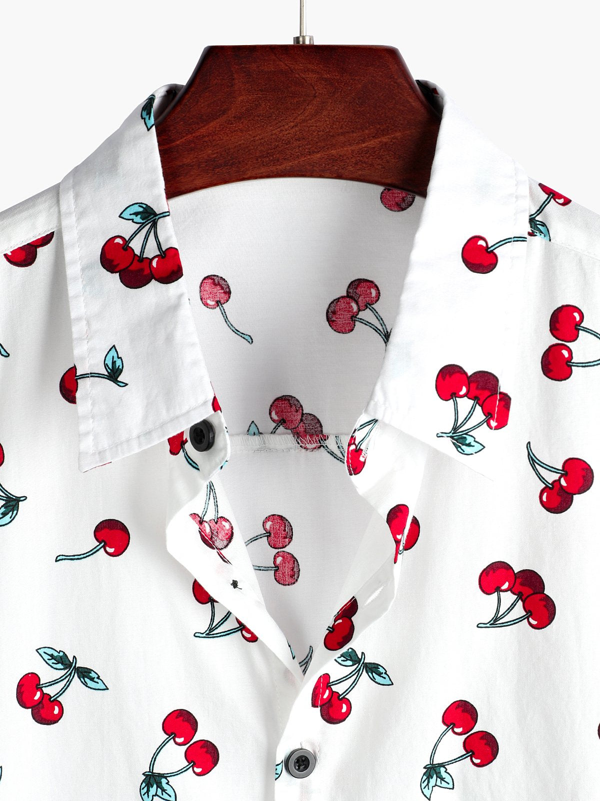 Camisa Cherry floral estampado Tropical Hawaii de algodón para hombre