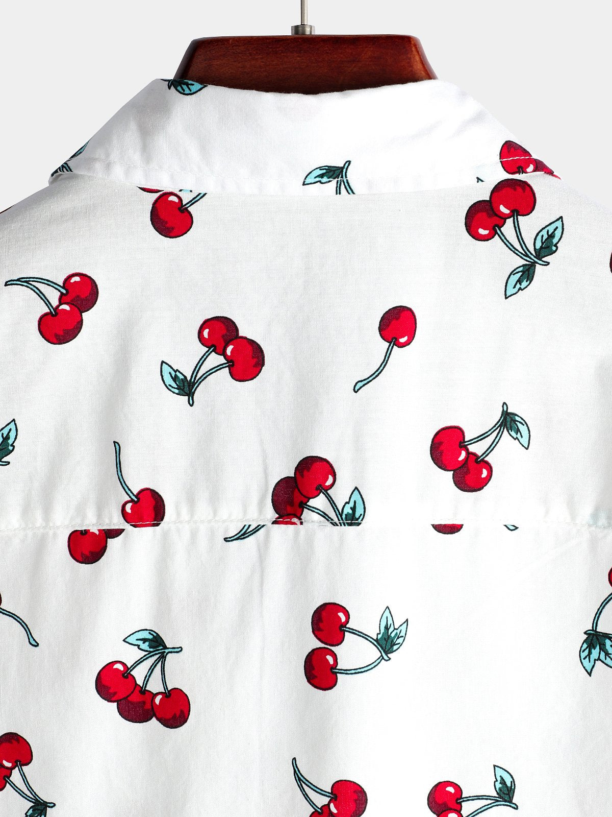 Camisa Cherry floral estampado Tropical Hawaii de algodón para hombre