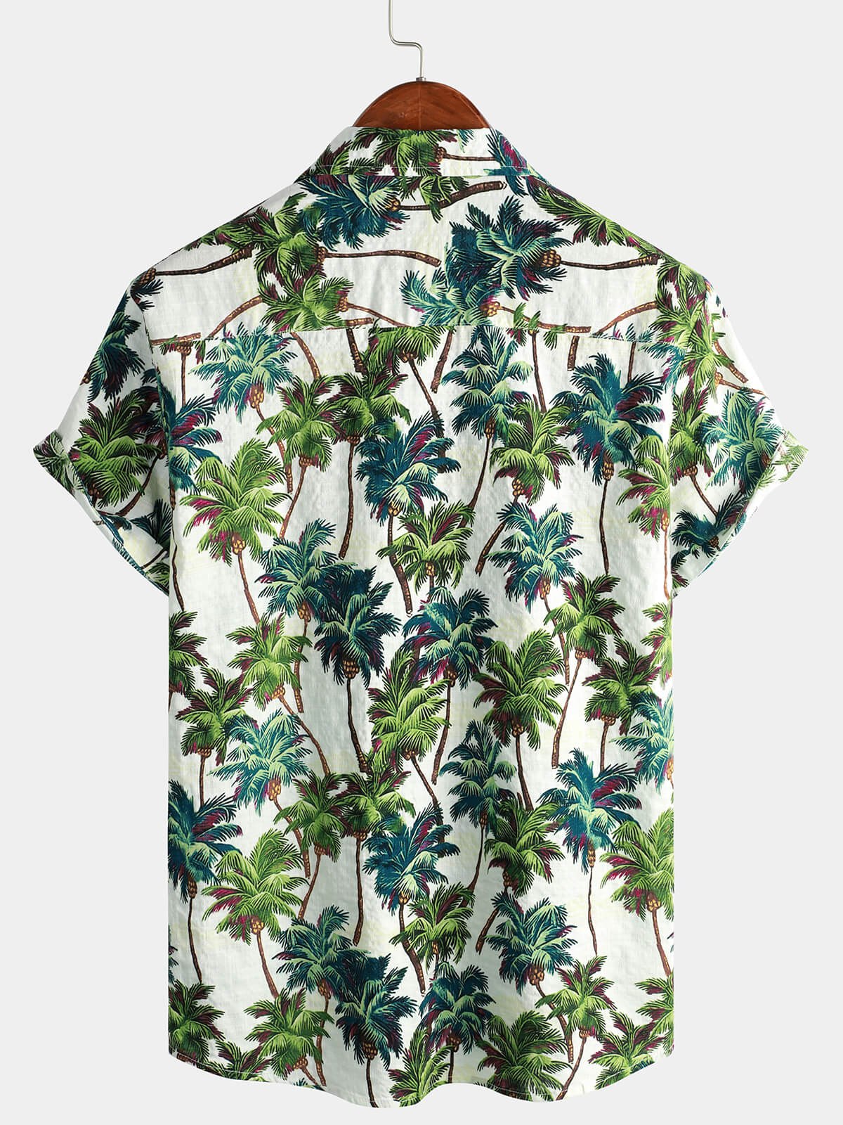 Camisa Tropical floral estampado Summer de manga corta Palm Tree vintage Hawaiian para hombre