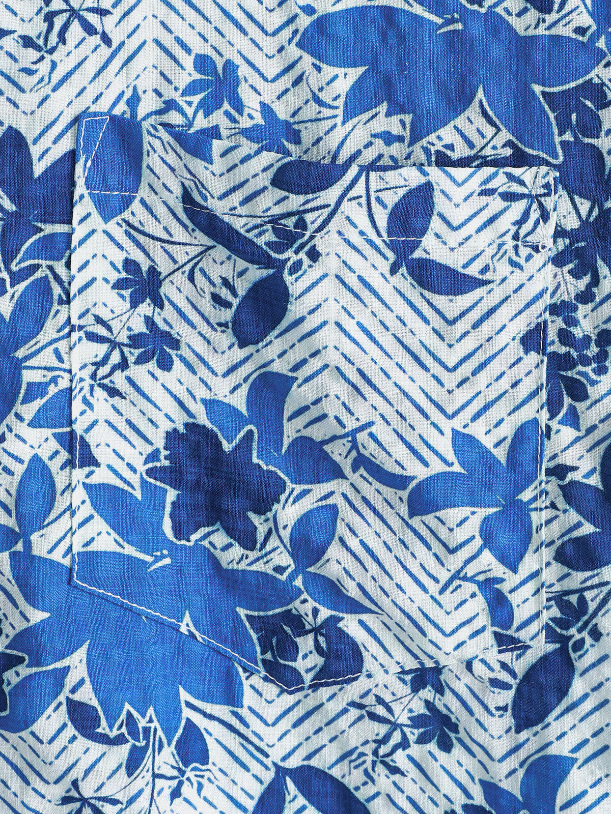Camisa Hawaiian Beach Blue floral estampado transpirable Lightweight Chest Pocket de manga corta para hombre
