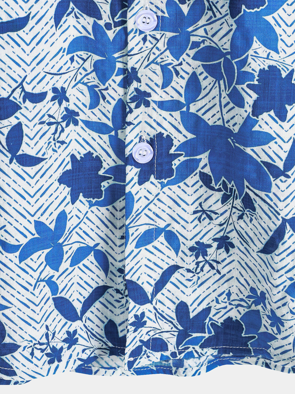 Camisa Hawaiian Beach Blue floral estampado transpirable Lightweight Chest Pocket de manga corta para hombre