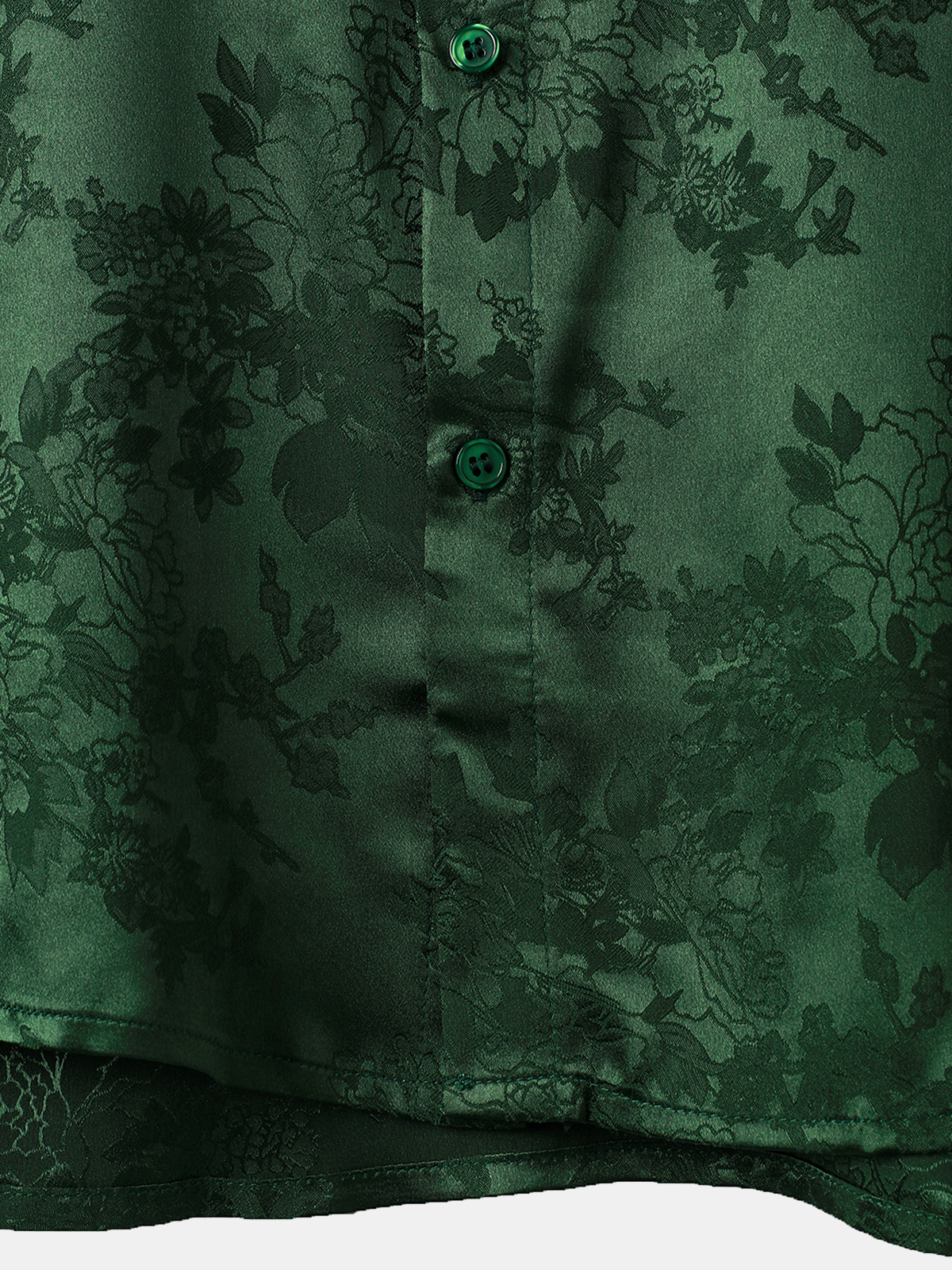 Camisa Jacquard Pocket Silky Satin floral de manga corta para hombre