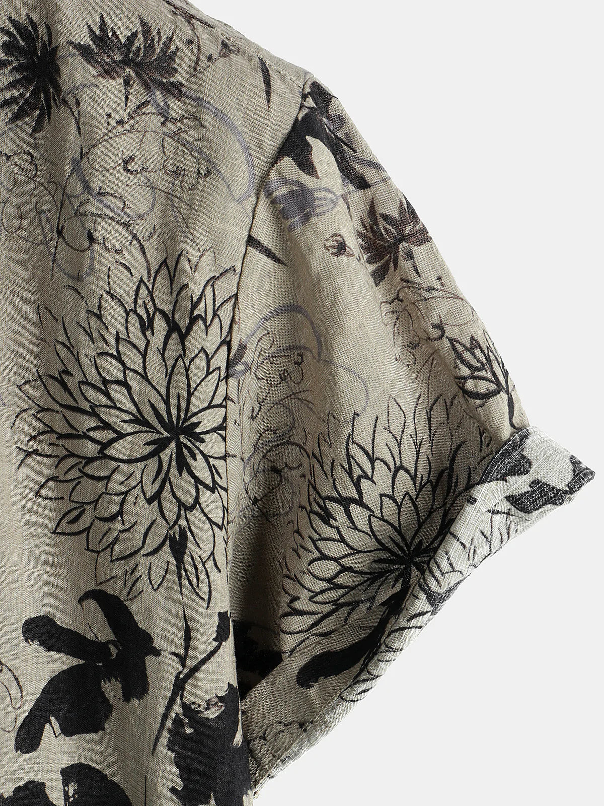 Camisa retro Flower estampado floral Button Up vintage Holiday de manga corta para hombre