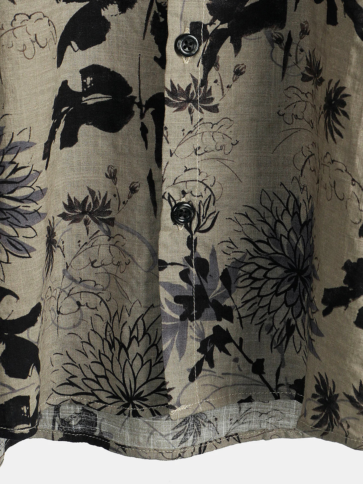 Camisa retro Flower estampado floral Button Up vintage Holiday de manga corta para hombre