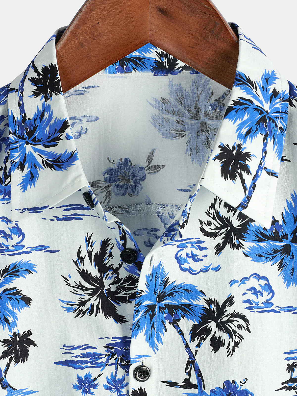 Camisa Tropical Palm Tree estampado Summer Vacation de algodón Aloha de manga corta Hawaiian para hombre