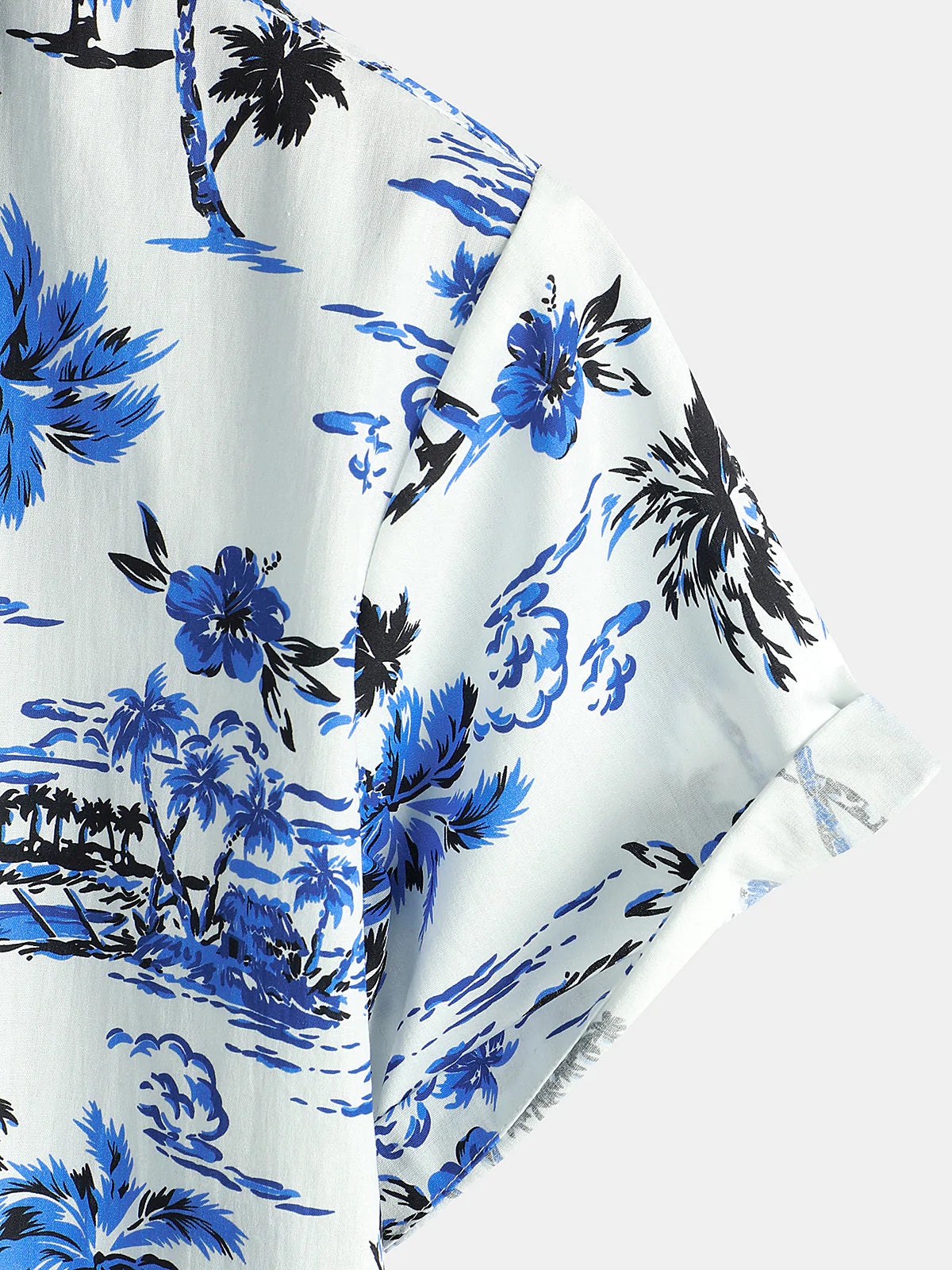 Camisa Tropical Palm Tree estampado Summer Vacation de algodón Aloha de manga corta Hawaiian para hombre