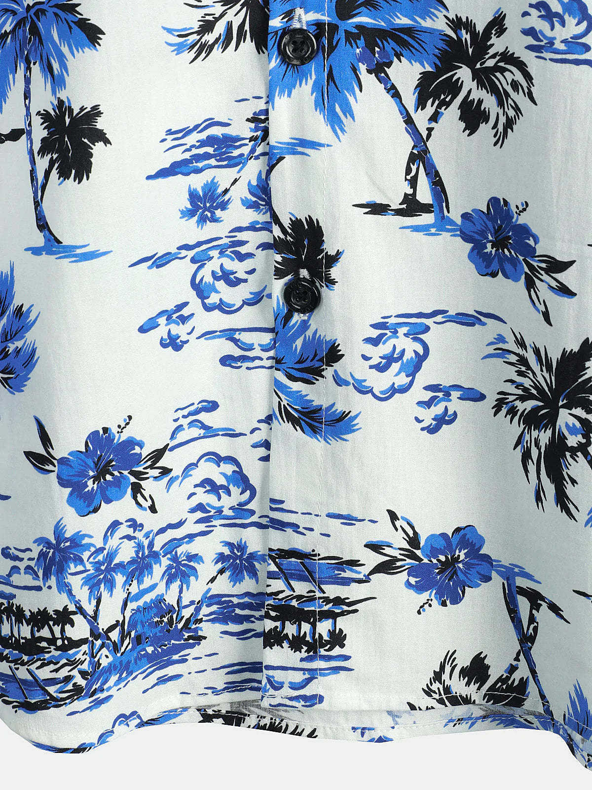 Camisa Tropical Palm Tree estampado Summer Vacation de algodón Aloha de manga corta Hawaiian para hombre
