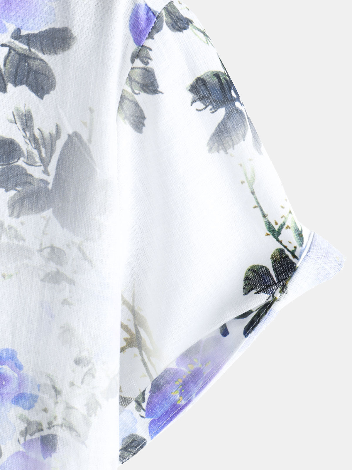 Camisa casual Holiday Summer floral estampado de manga corta de algodón para hombre