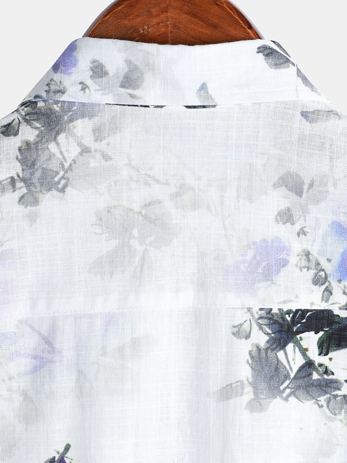 Camisa casual Holiday Summer floral estampado de manga corta de algodón para hombre