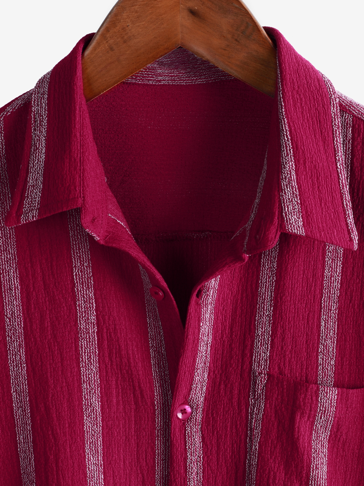 Camisa Summer a rayas Pocket Button Up de manga corta vintage Beach Hawaiian para hombre