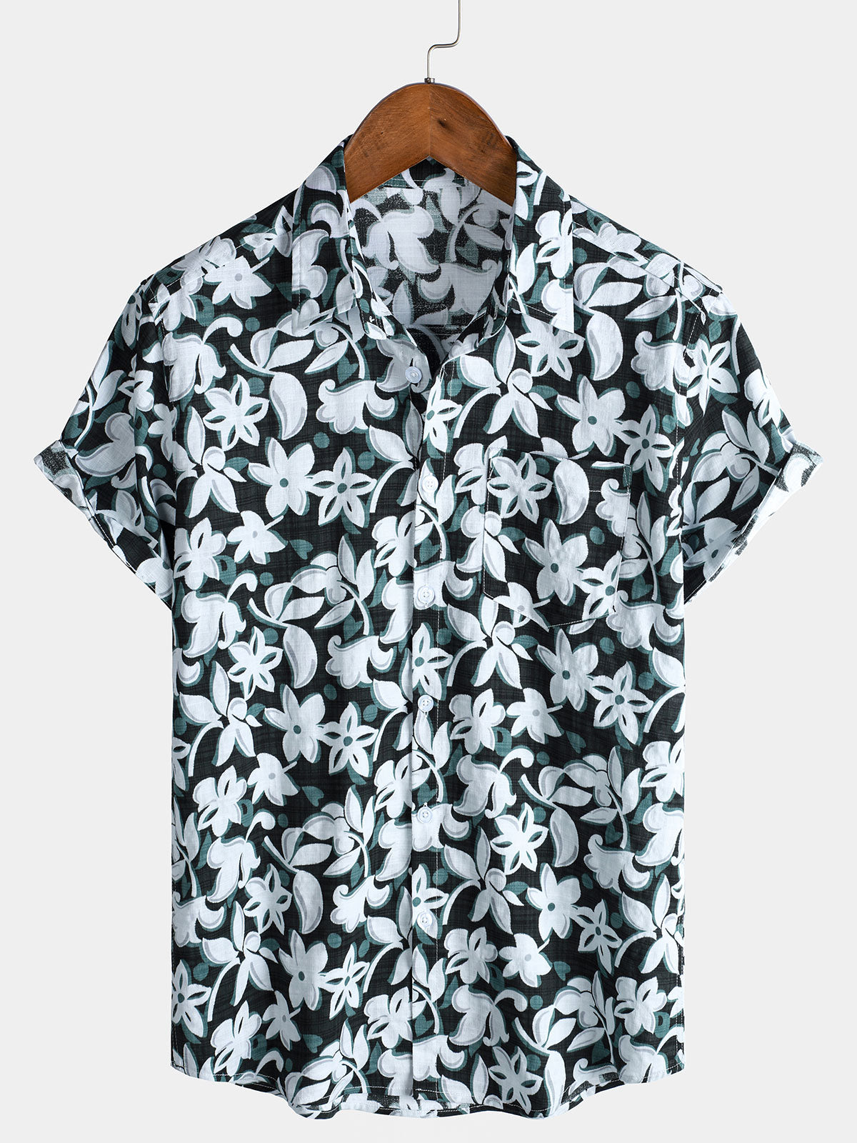 Camisa Tropical vintage floral de manga corta Holiday para hombre