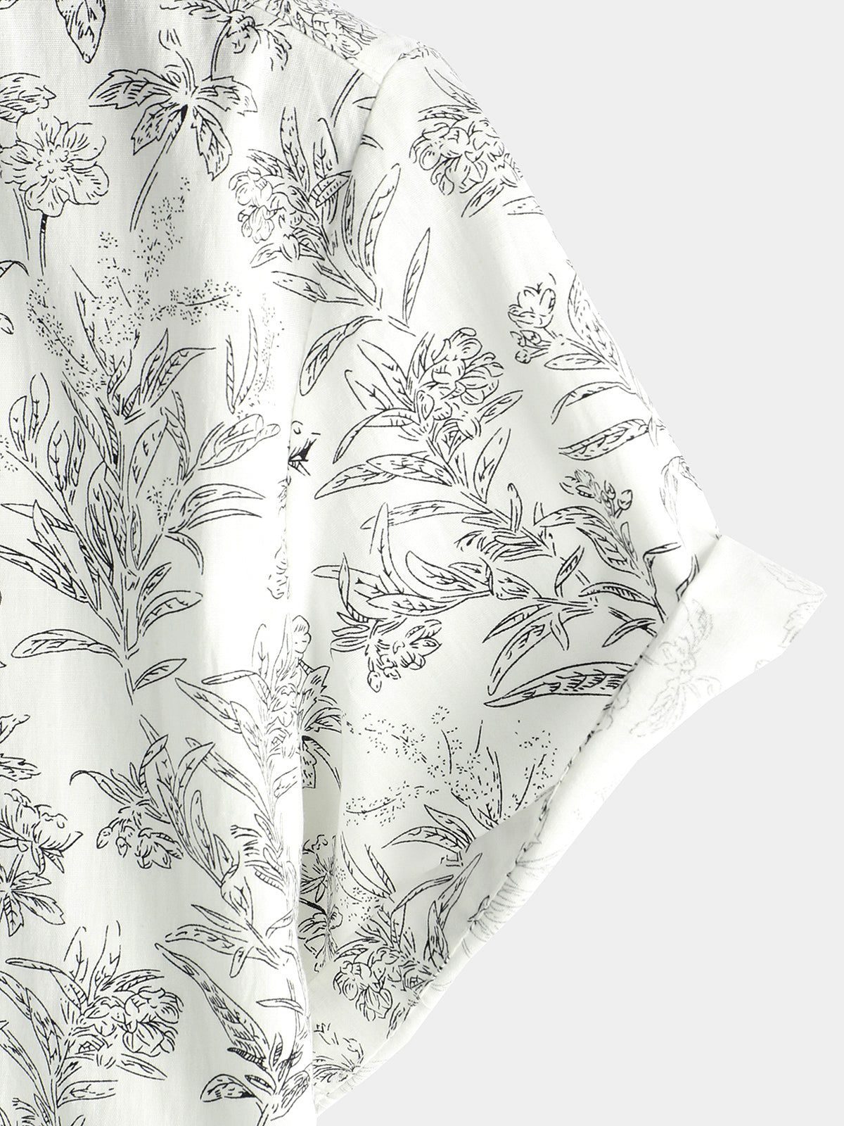 Camisa Summer floral estampado de algodón Button Up Beach White Hawaiian para hombre