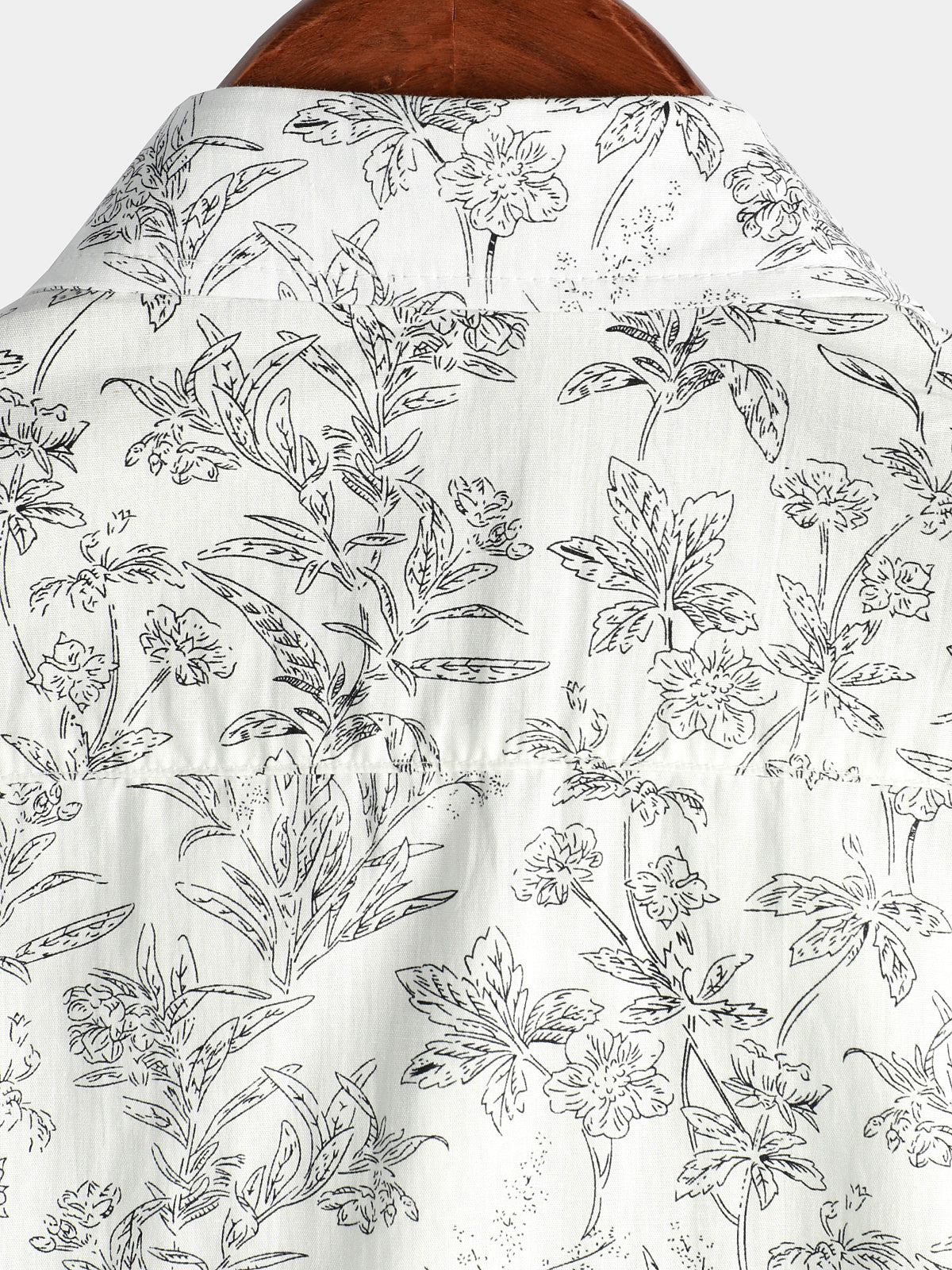 Camisa Summer floral estampado de algodón Button Up Beach White Hawaiian para hombre