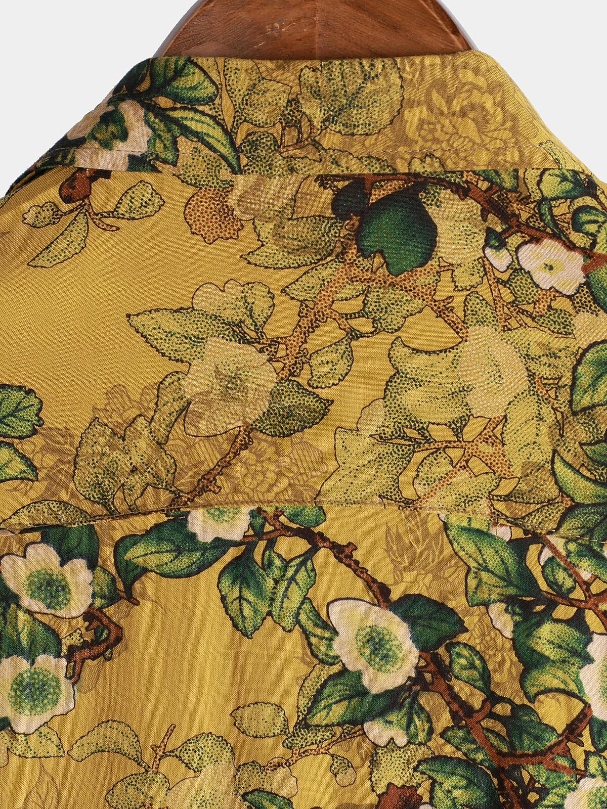 Camisa vintage Holiday casual Rayon suave floral de manga corta Button Up para hombre