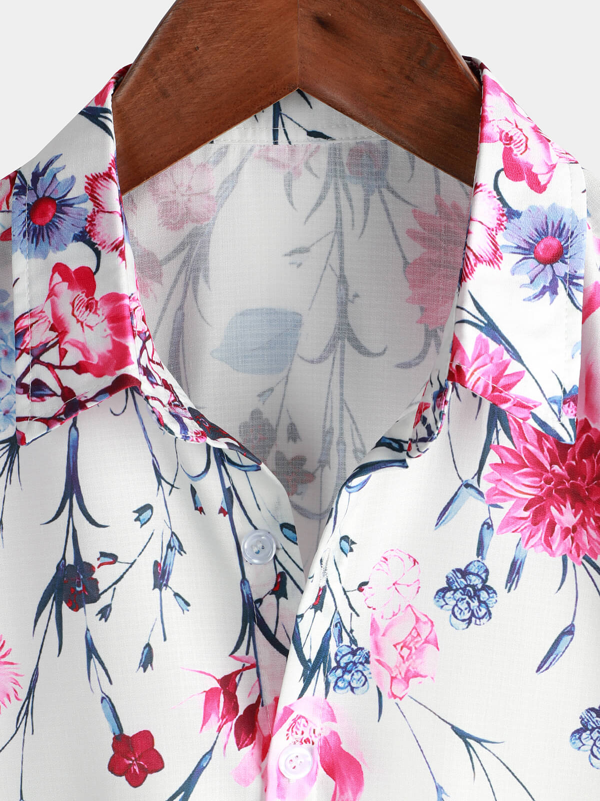 Camisa floral Tops Flower estampado de manga corta Button Up Summer Cruise para hombre