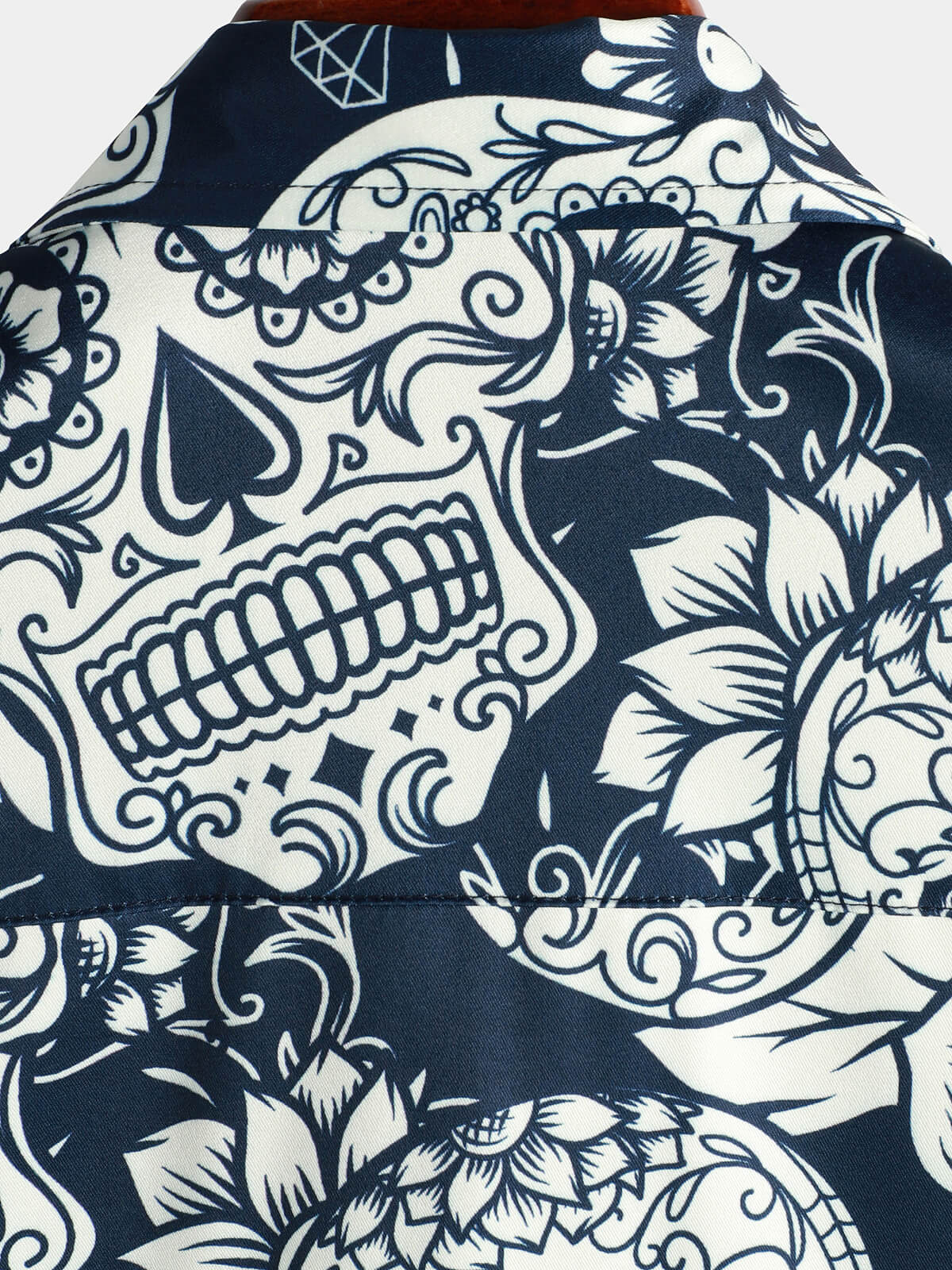 Camisa Sugar Skull floral estampado Cool Button Up Funny de manga corta Hawaiian para hombre