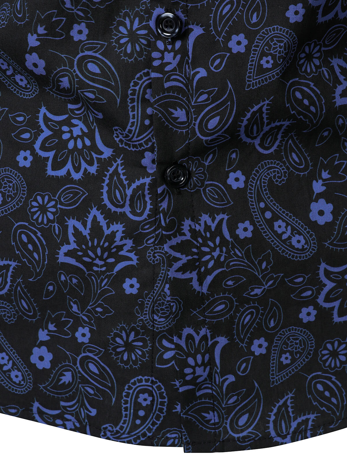 Camisa Paisley estampado de algodón de manga larga para hombre
