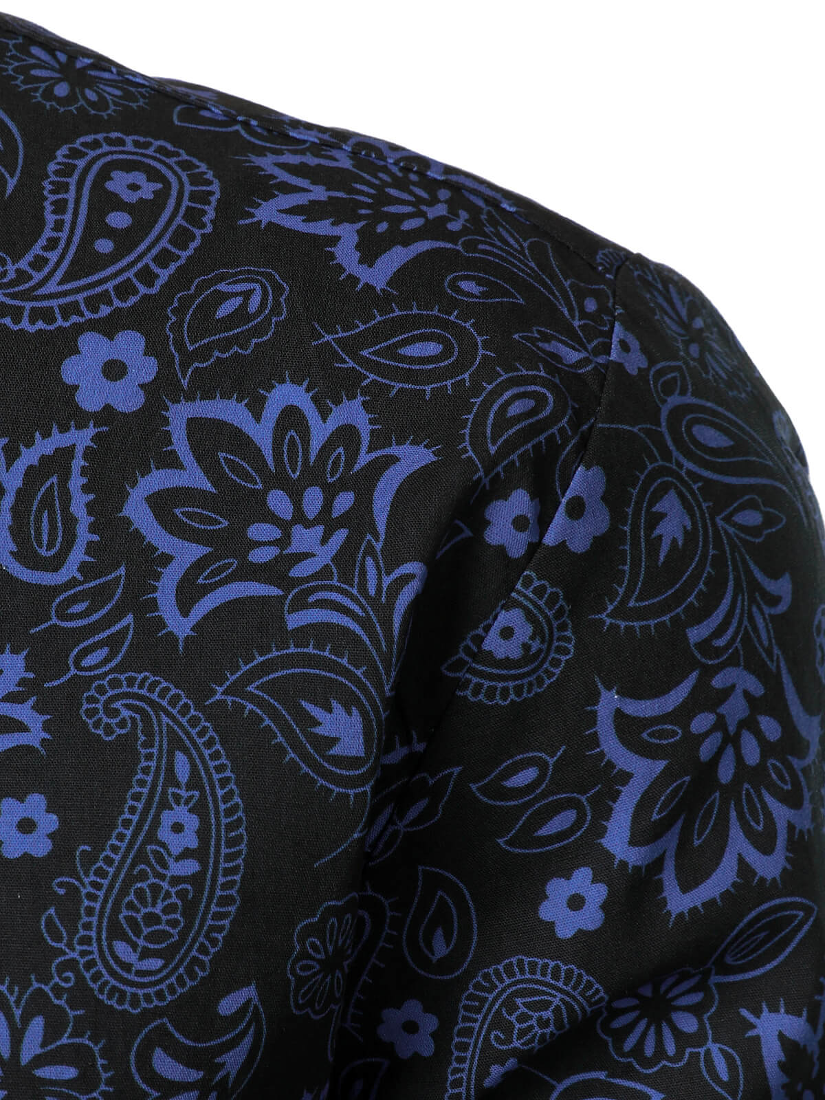 Camisa Paisley estampado de algodón de manga larga para hombre