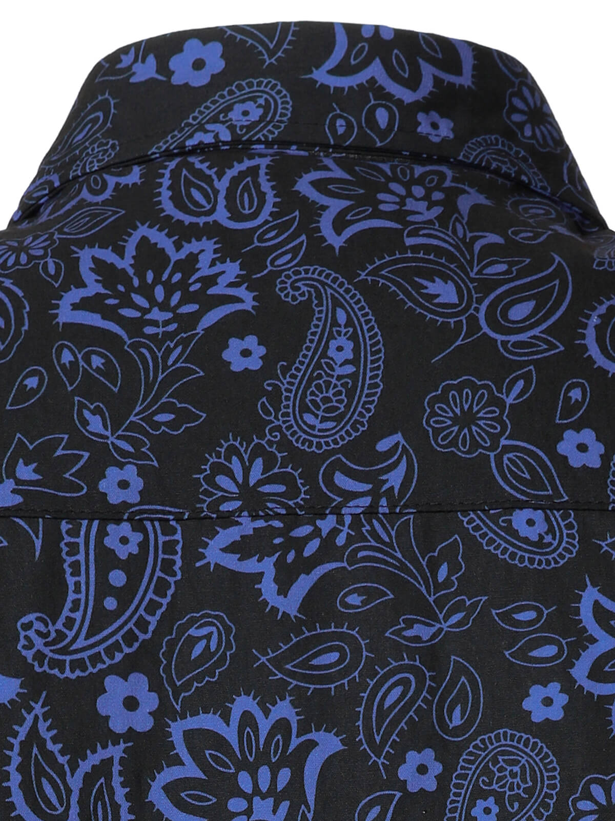 Camisa Paisley estampado de algodón de manga larga para hombre