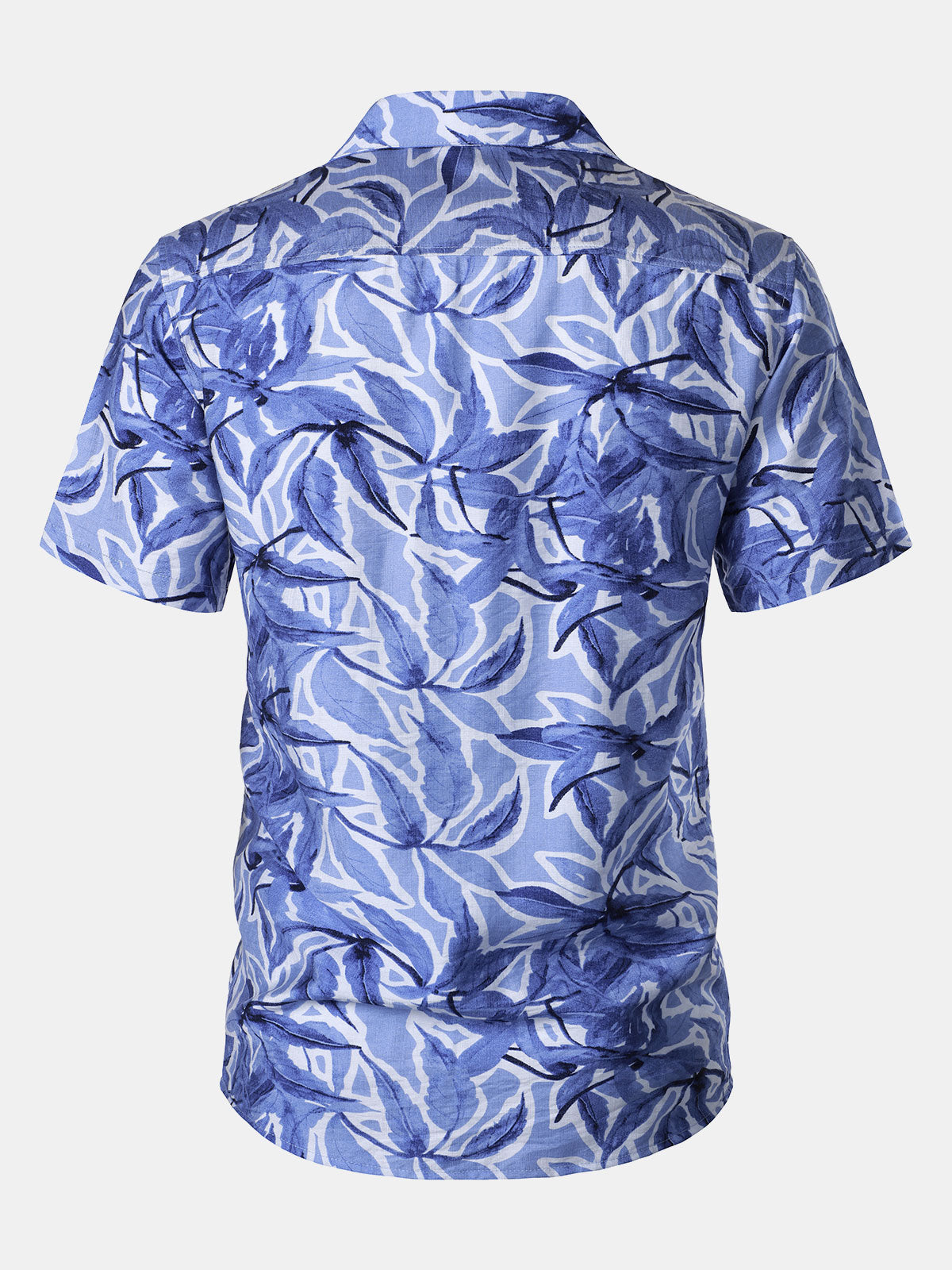 Camisa Blue Tropical estampado Pocket Resort de manga corta para hombre