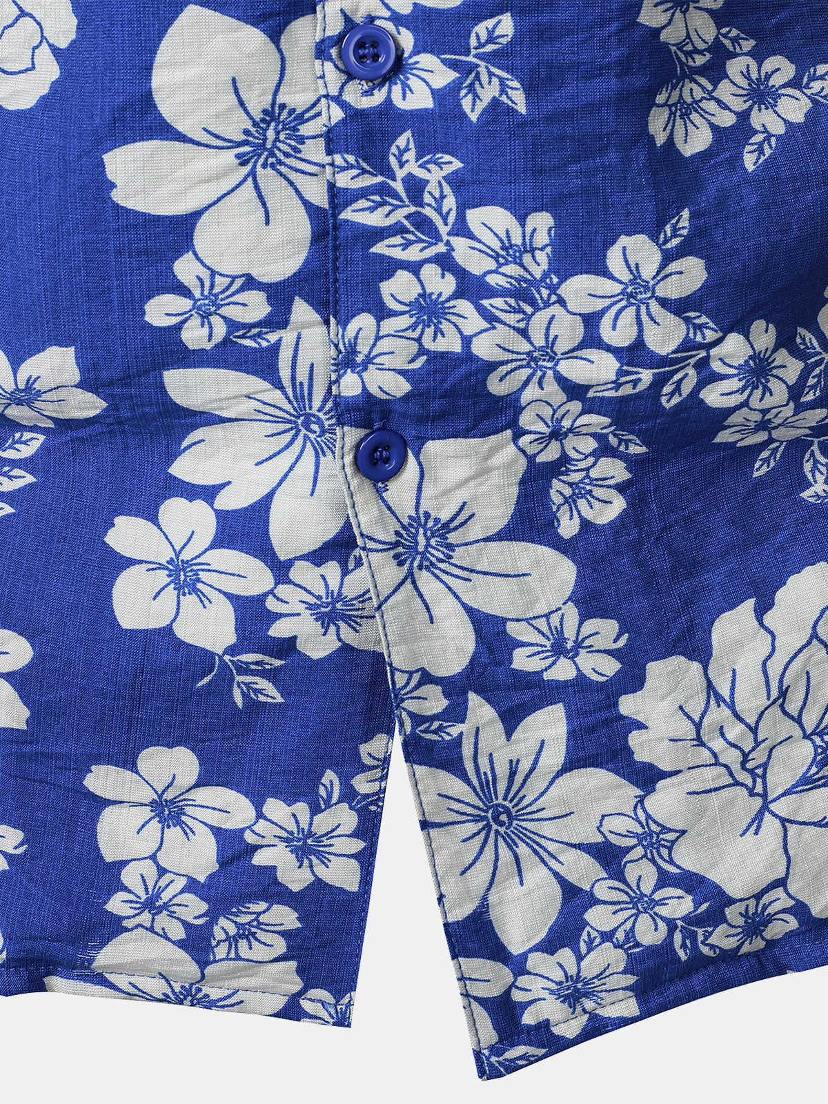Camisa Blue floral Pocket Hawaiian Cuban Collar de manga corta para hombre
