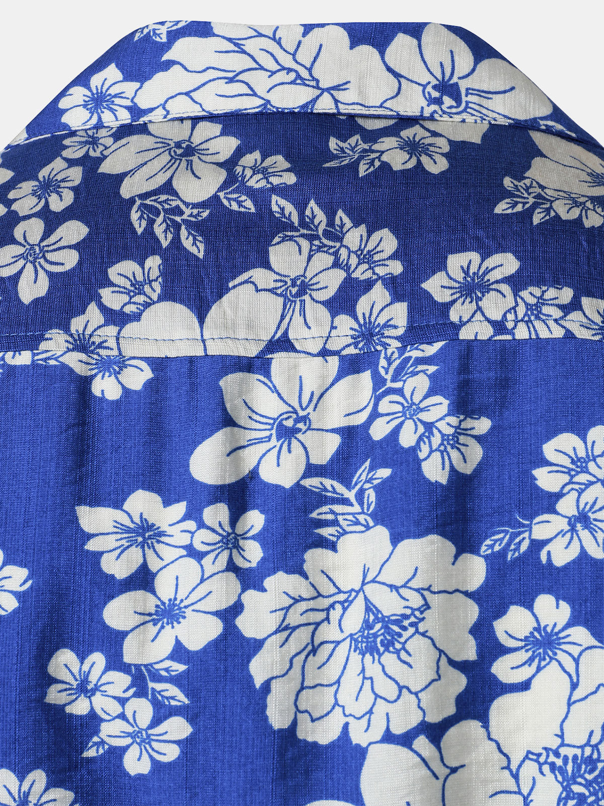 Camisa Blue floral Pocket Hawaiian Cuban Collar de manga corta para hombre
