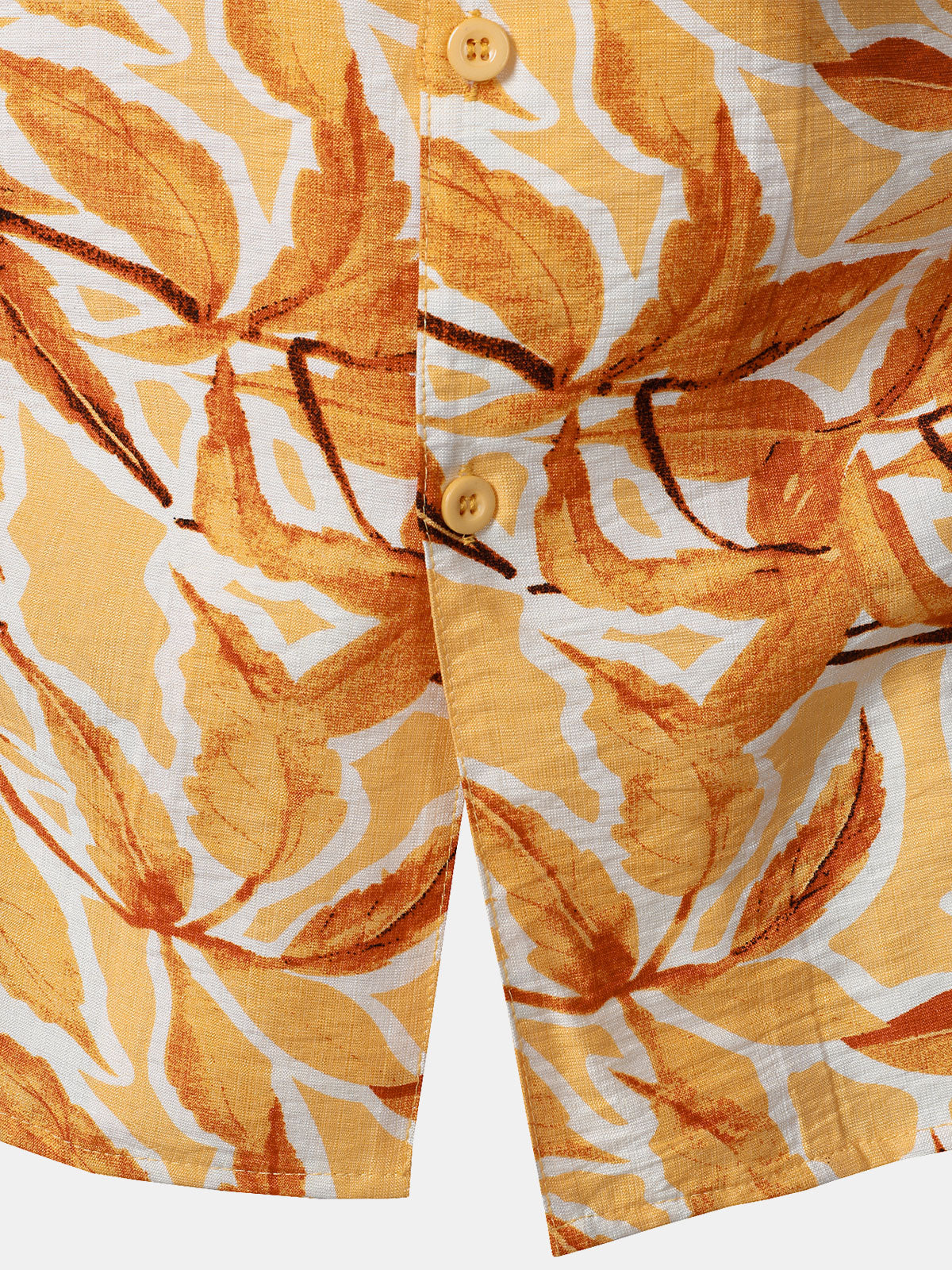 Camisa Yellow Tropical estampado Pocket Hawaiian de manga corta para hombre