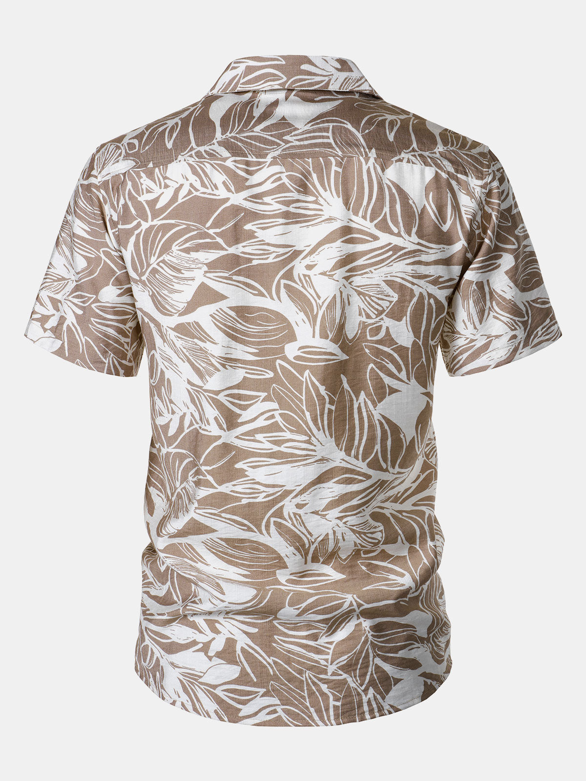 Camisa Tropical estampado Pocket Holiday Cuban Collar de manga corta para hombre