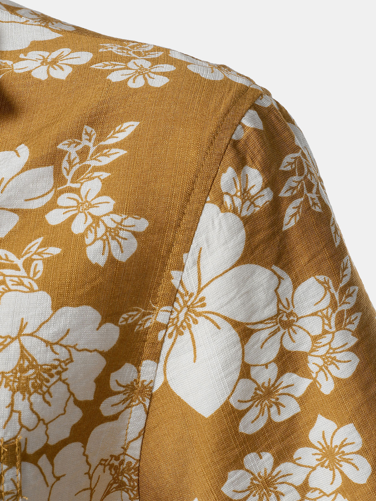 Camisa Yellow floral Pocket Resort de manga corta para hombre
