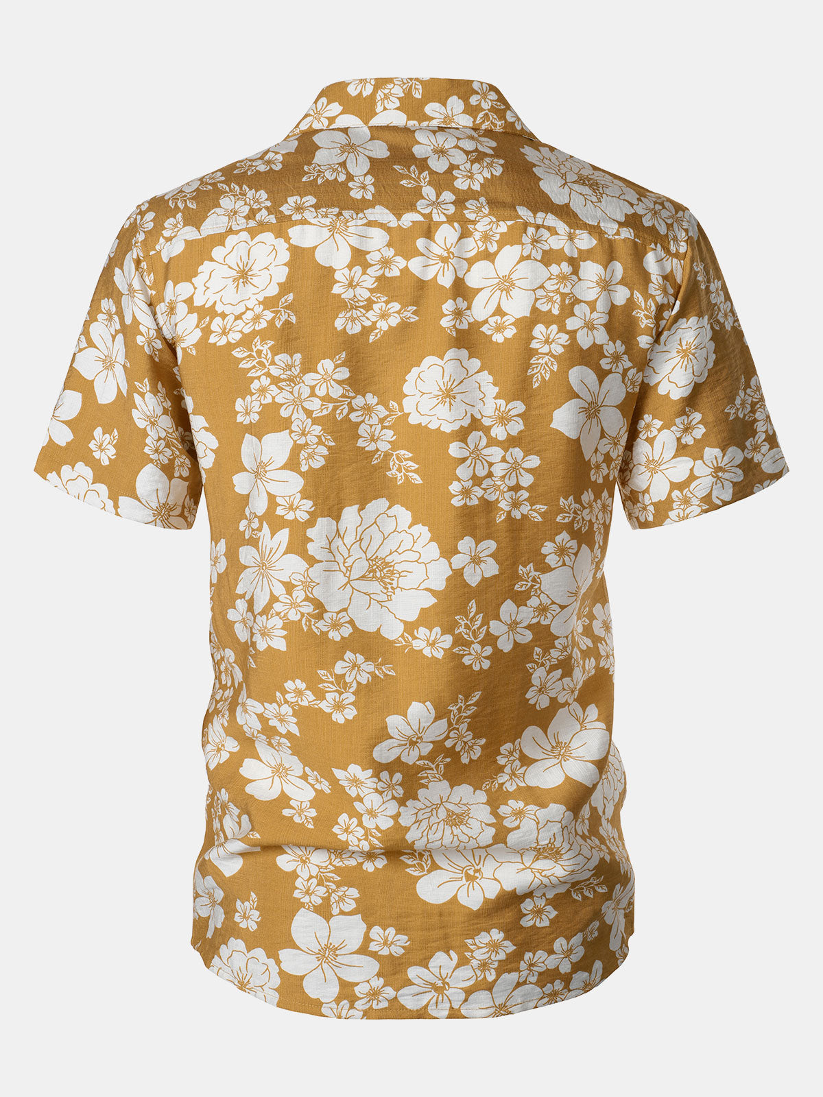 Camisa Yellow floral Pocket Resort de manga corta para hombre