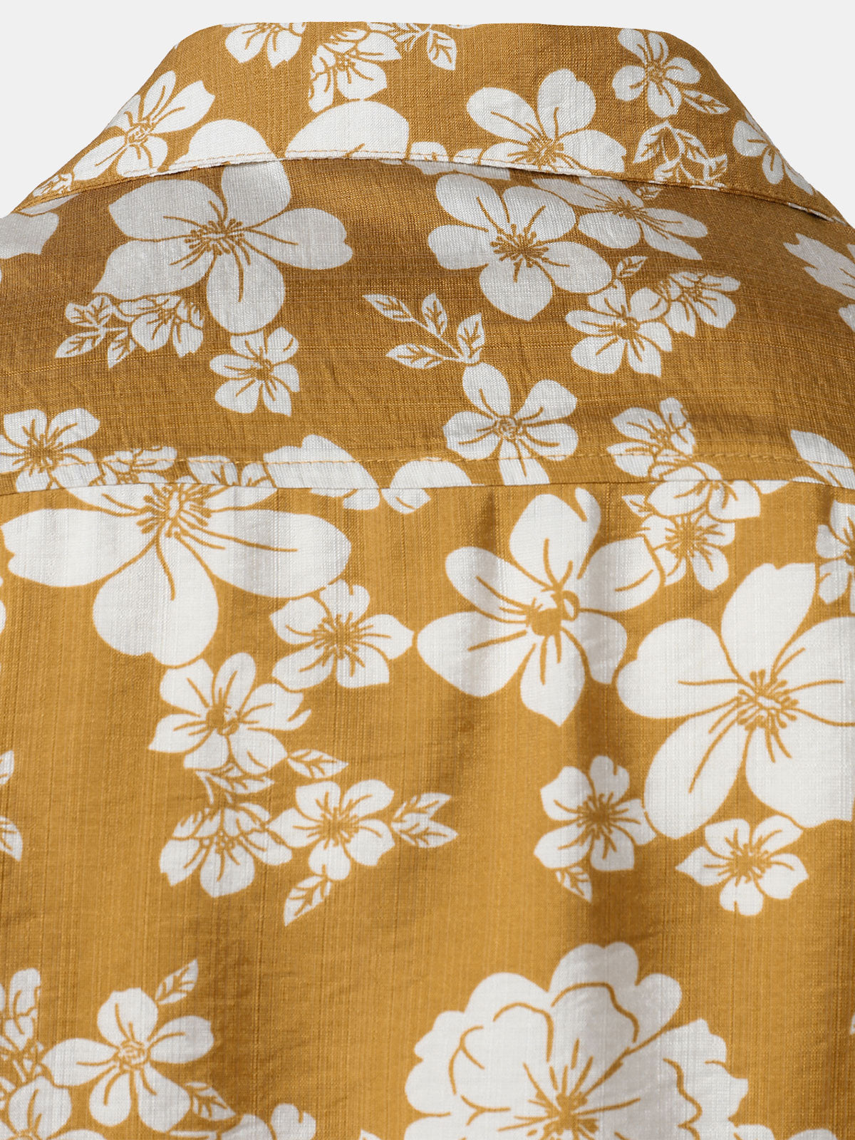 Camisa Yellow floral Pocket Resort de manga corta para hombre