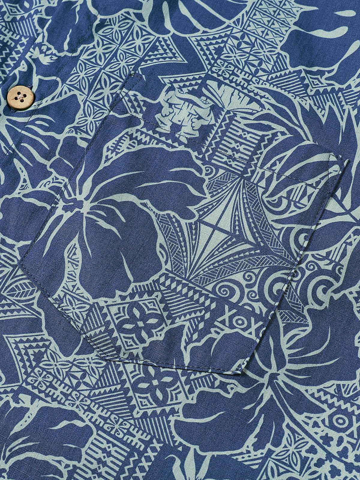 Camisa transpirable de manga corta Tropical Botanical de algodón para hombre