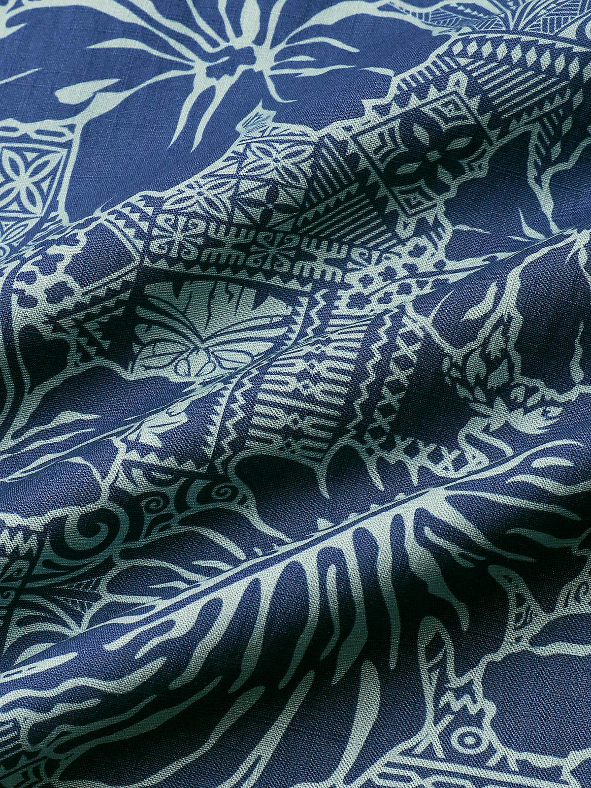 Camisa transpirable de manga corta Tropical Botanical de algodón para hombre