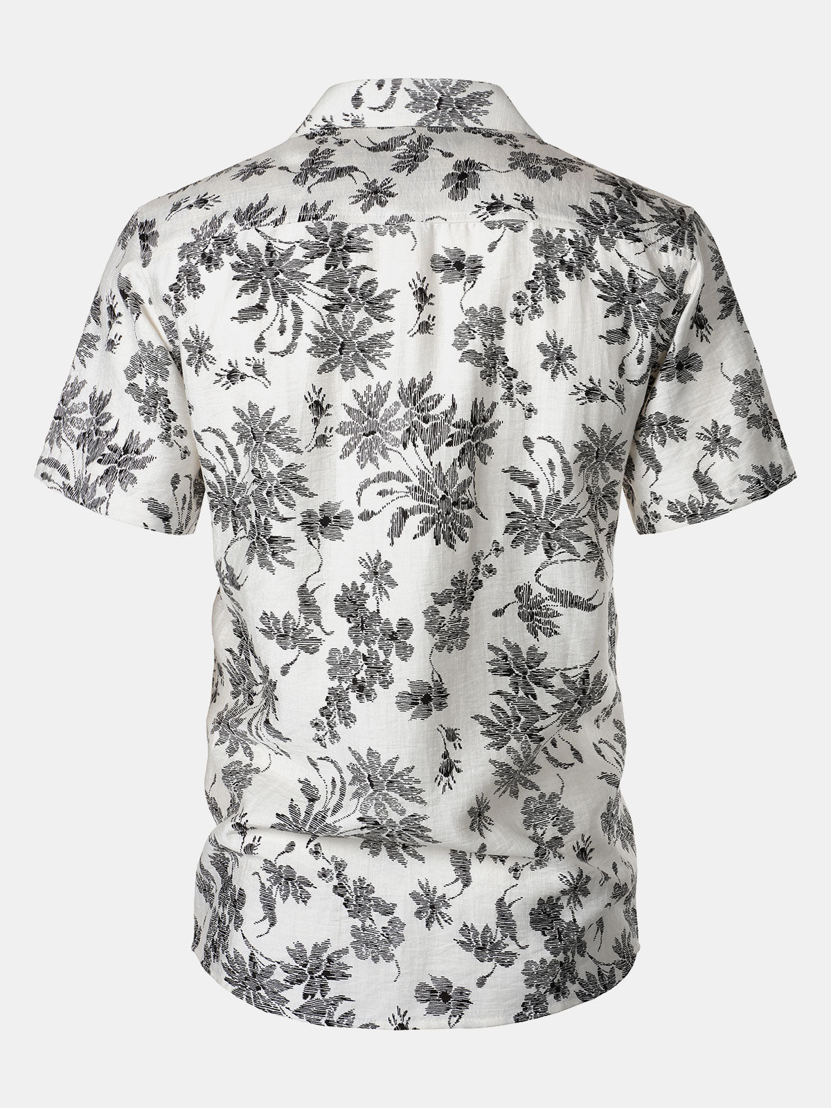 Camisa floral estampado Pocket de manga corta Hawaiian para hombre