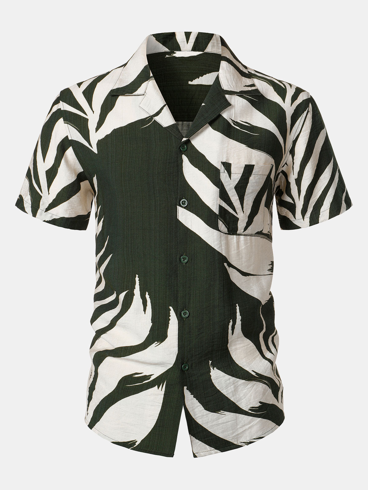Camisa Tropical estampado Pocket Holiday de manga corta para hombre
