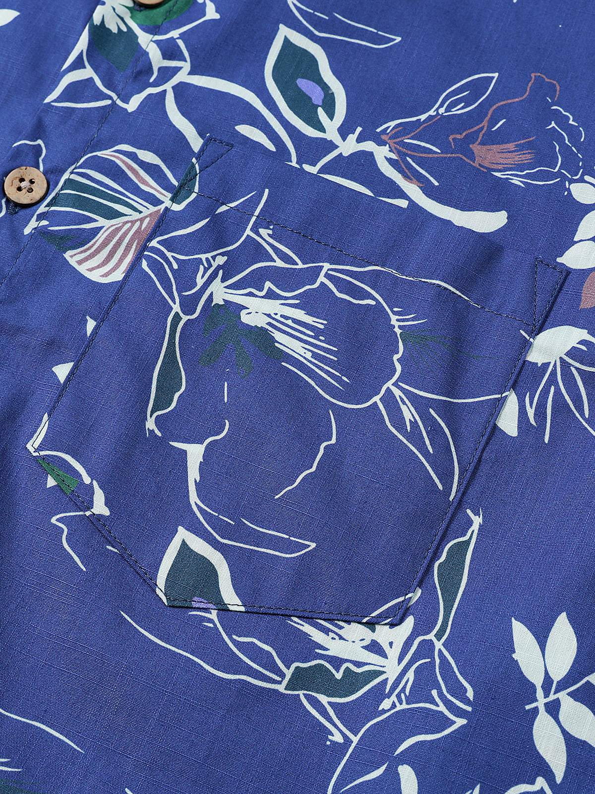 Camisa Tropical de manga corta Beach Leisure de algodón para hombre
