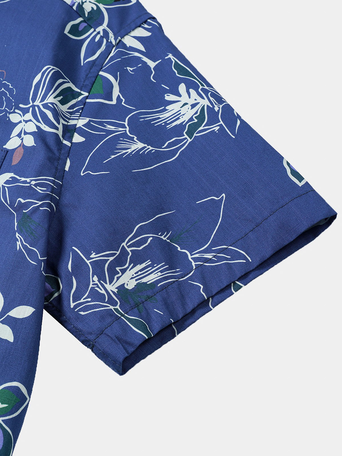 Camisa Tropical de manga corta Beach Leisure de algodón para hombre