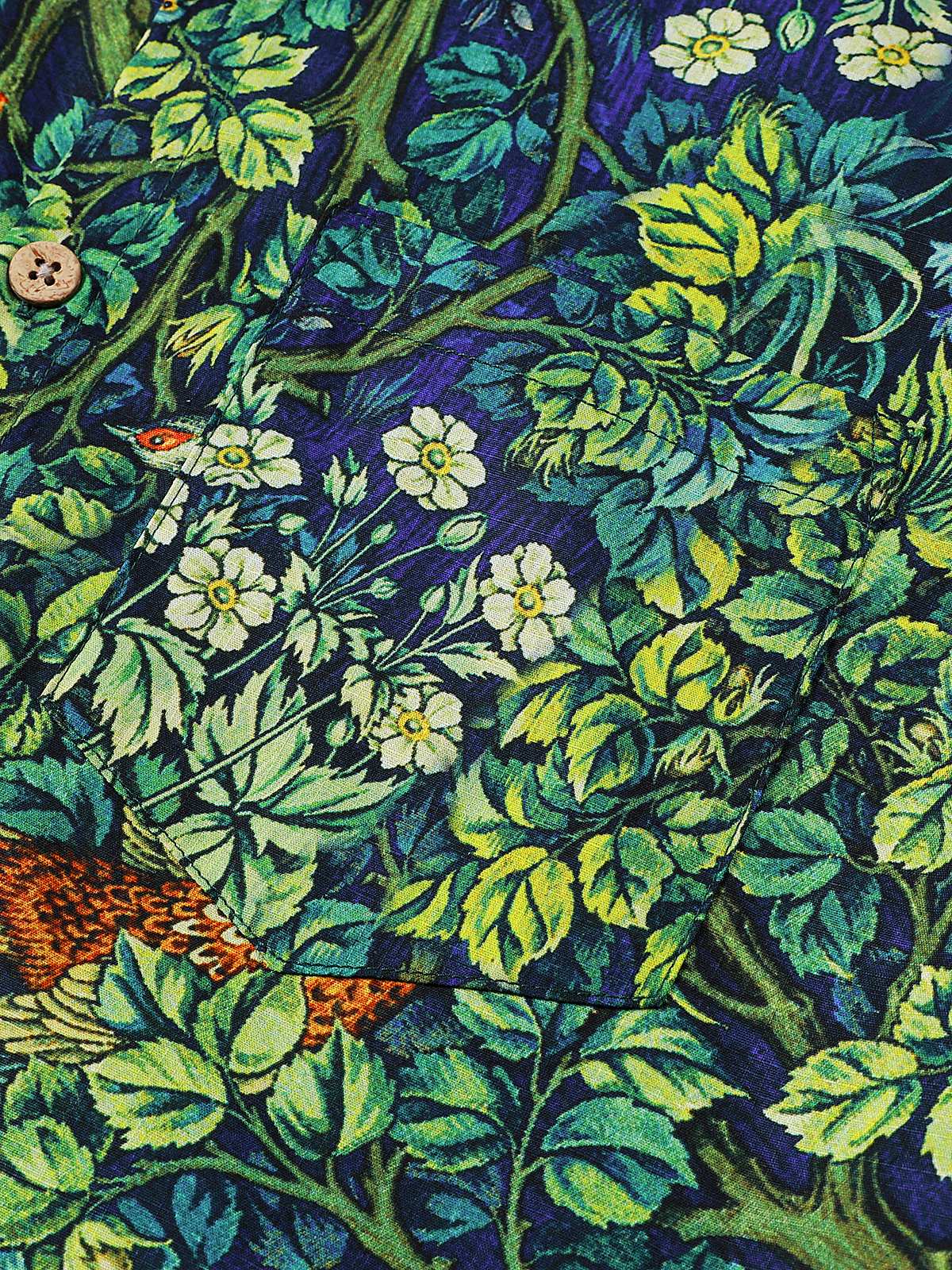 Camisa Tropical Green Botanical de algodón Hawaiian para hombre
