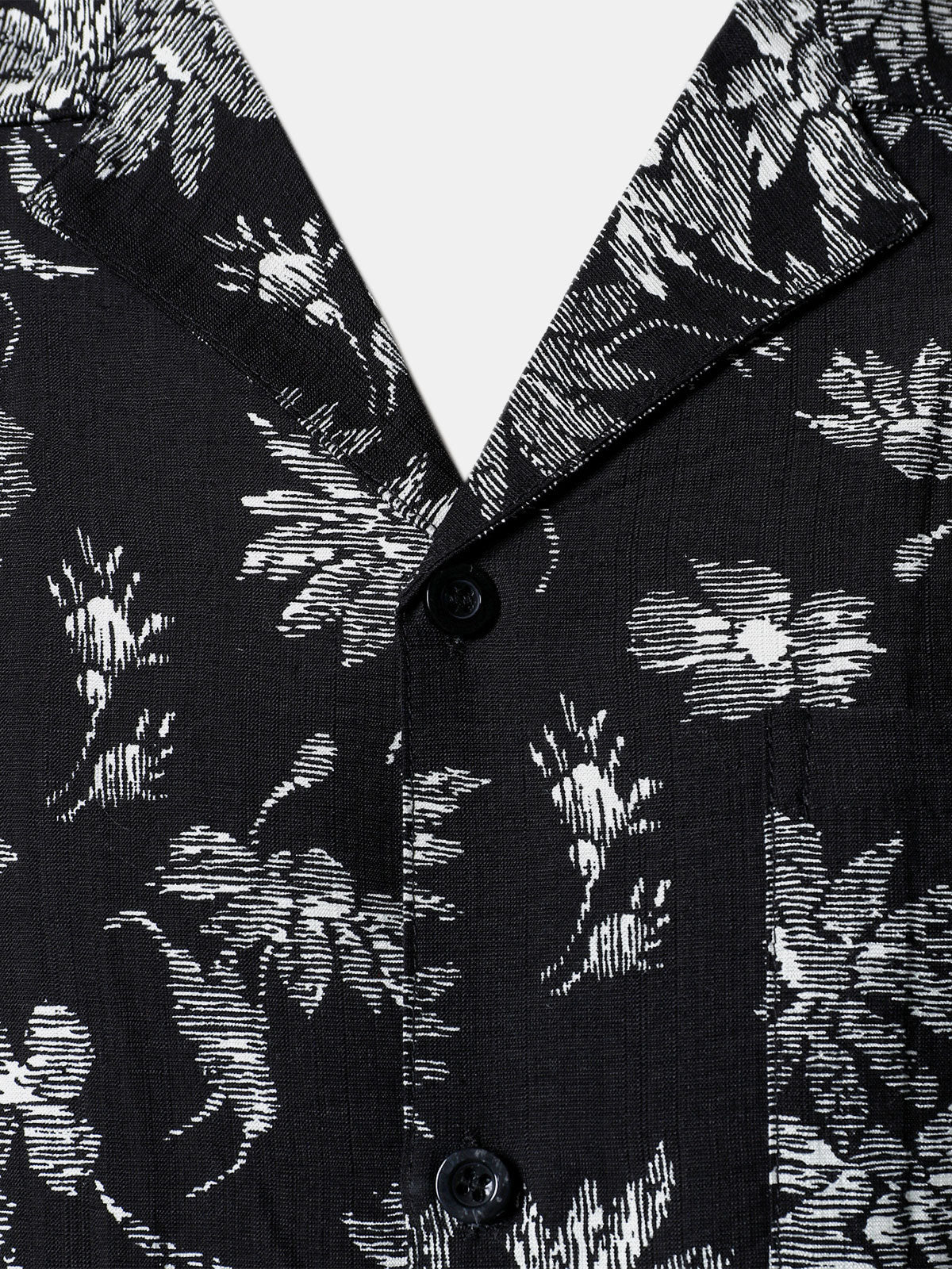 Camisa Black Tropical floral estampado casual Hawaiian para hombre