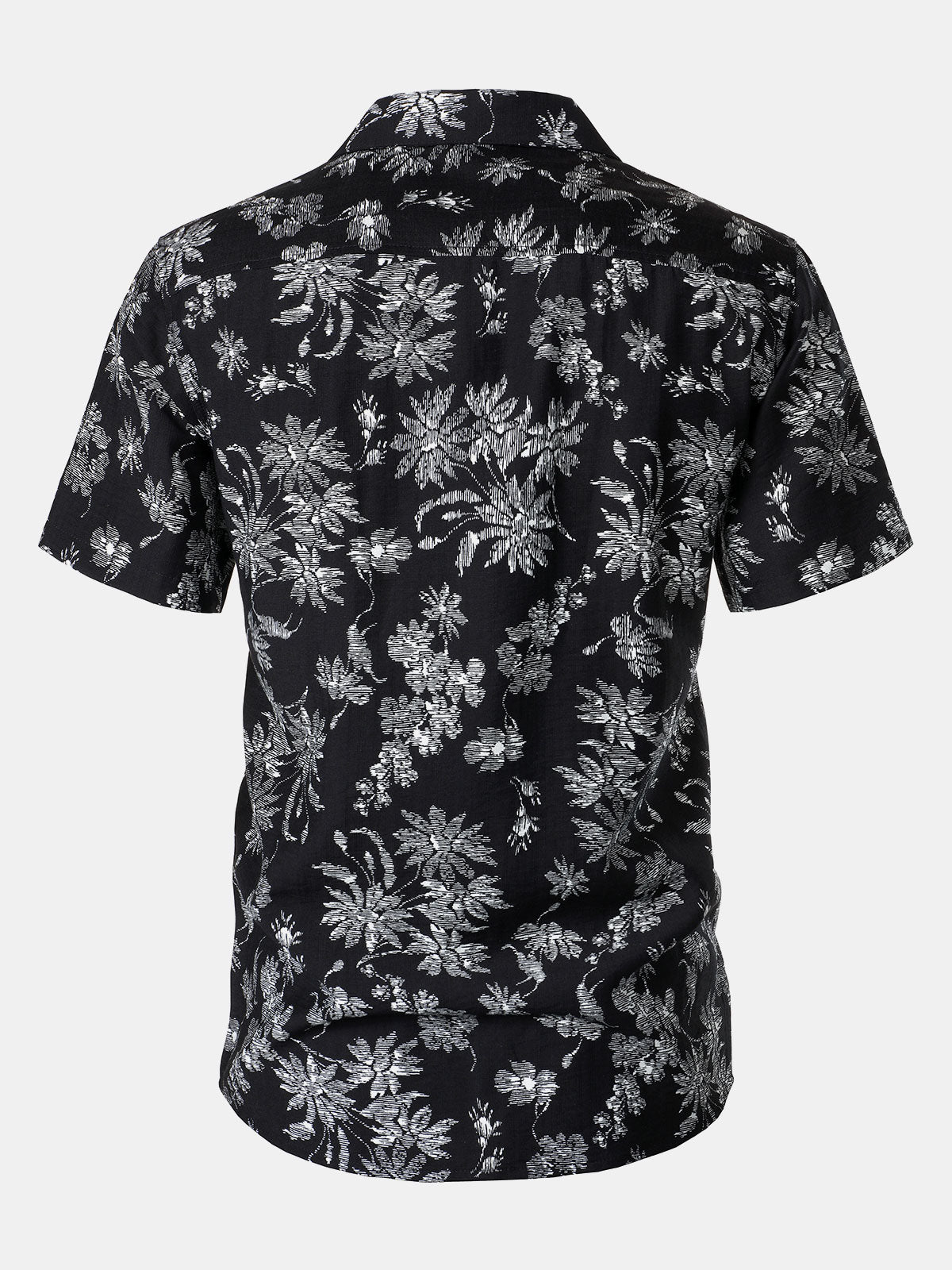 Camisa Black Tropical floral estampado casual Hawaiian para hombre