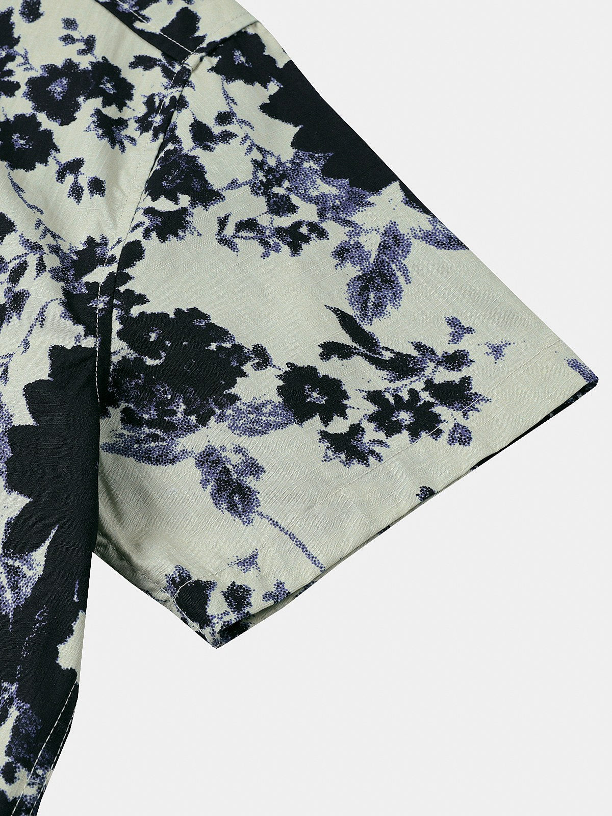 De manga corta Ink Wash floral de algodón Resorcamiseta para hombre