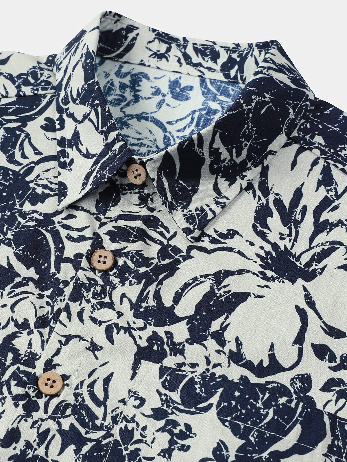 Camisa de manga corta transpirable de algodón Seaside Vacation para hombre