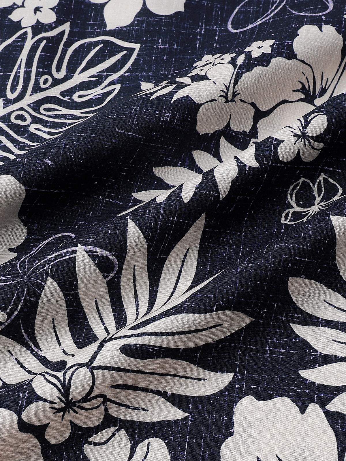Camisa de manga corta de algodón transpirable Island Holiday Blossom Pattern vintage para hombre