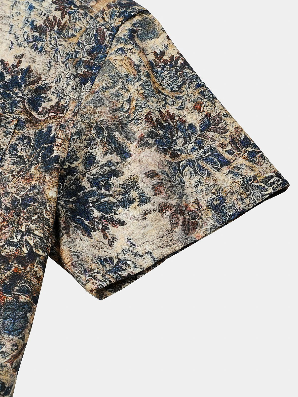 Camisa retro de manga corta transpirable de algodón Vacation para hombre